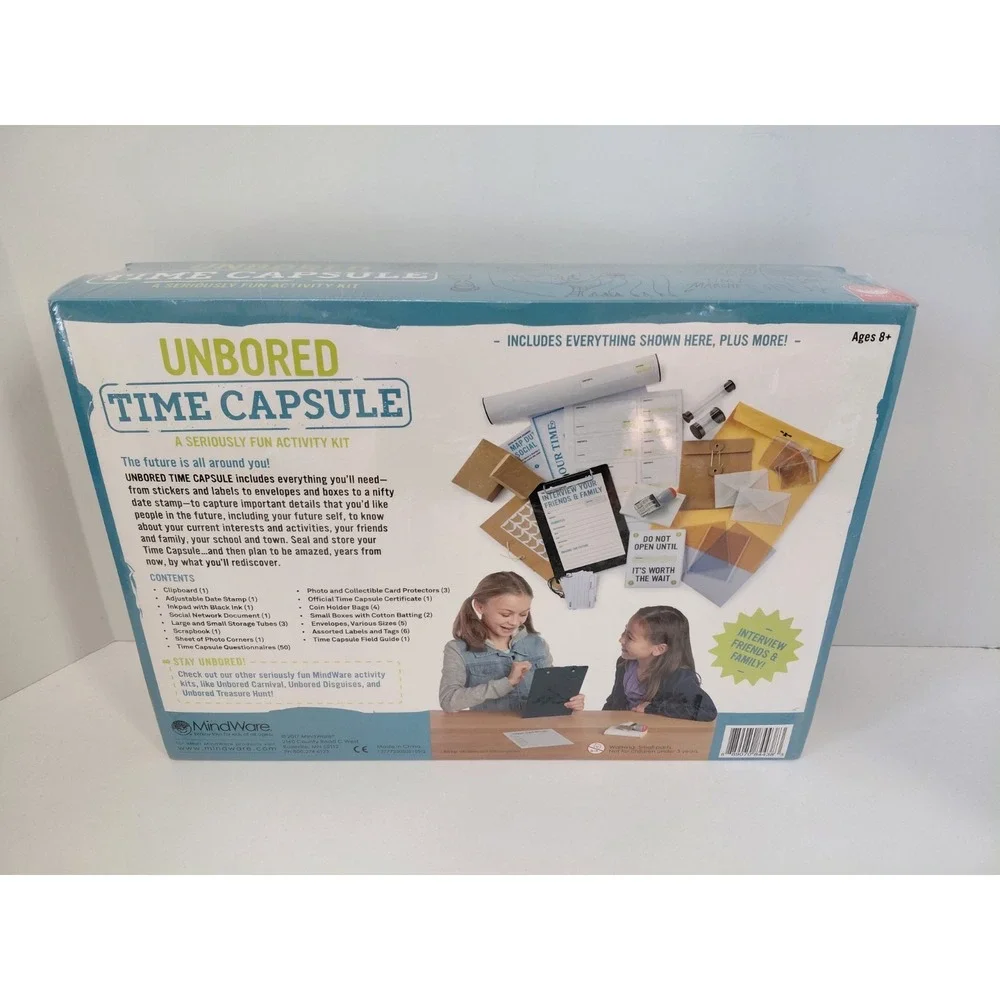 Unbored TIME CAPSULE‎ A Seriously Fun Activity Kit MindWare  Ages 8+ Sealed NEW
